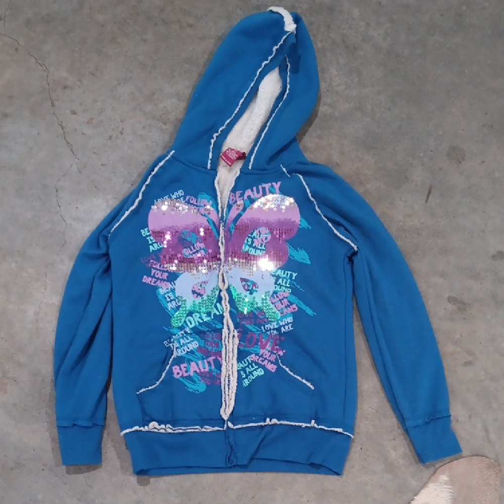 Kids Blue Butterfly Hoodie
